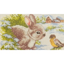 Tikkimiskangas trükitud mustriga , 18x24cm